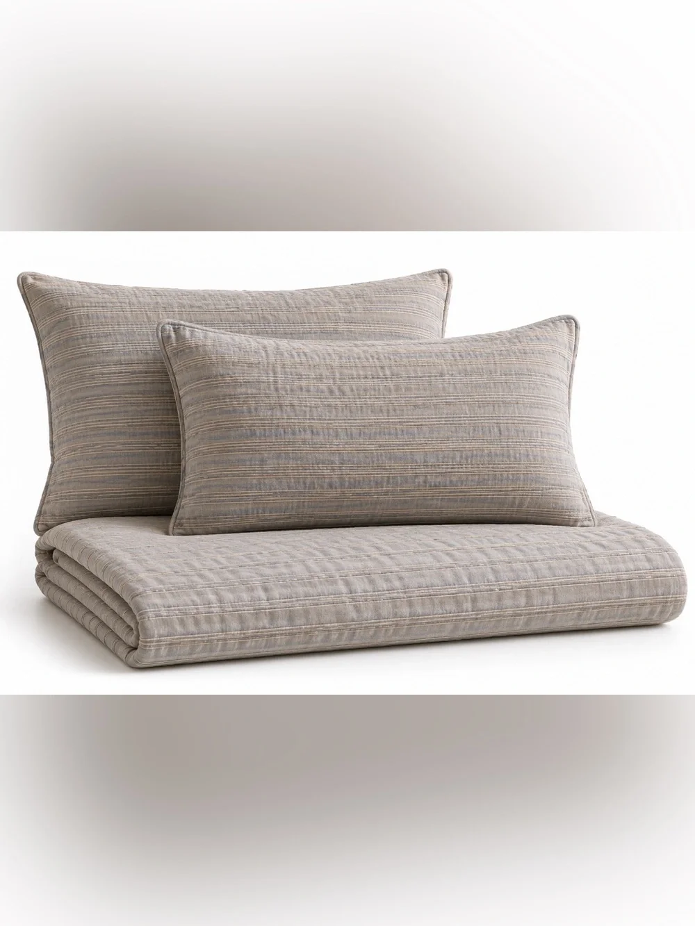 Hotel Collection Blue and Cream Striped Comforter Set